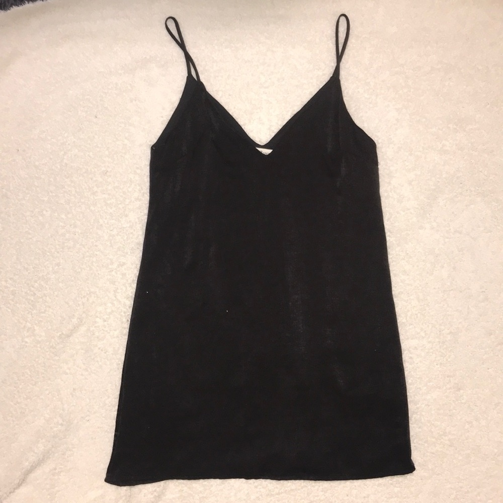 Black silky short dress